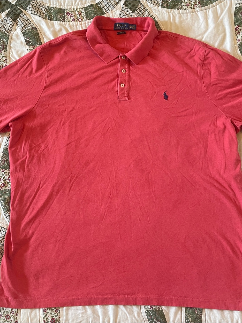 Polo by Ralph Lauren Men's Red Classic Fit Polo Shirt Size XXL Preppy